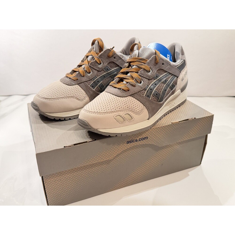 ASICS Gel-Lyte III H42NK Mens Athletic Shoes Beige Grey Orange US 6.5 New